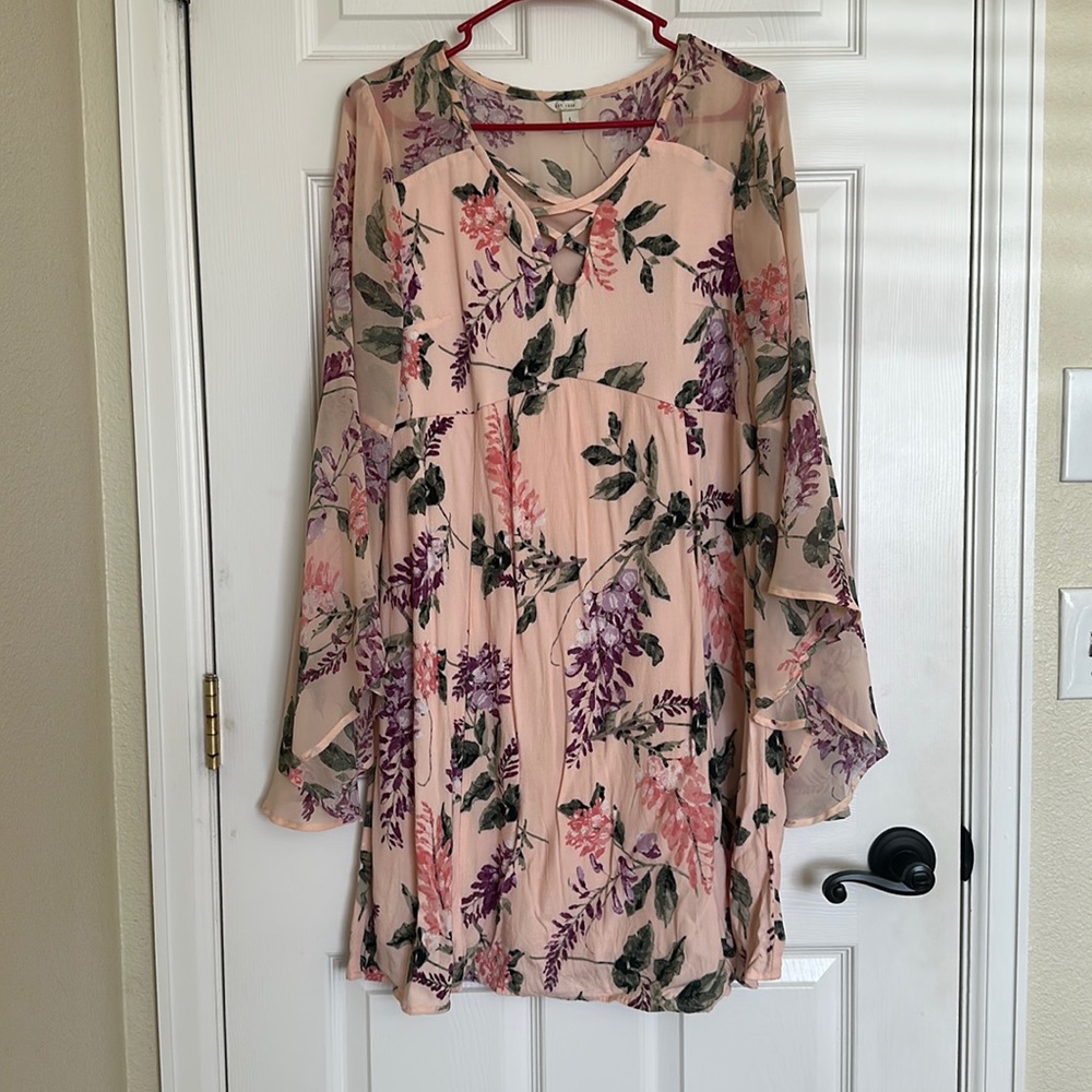 Floral pink dress